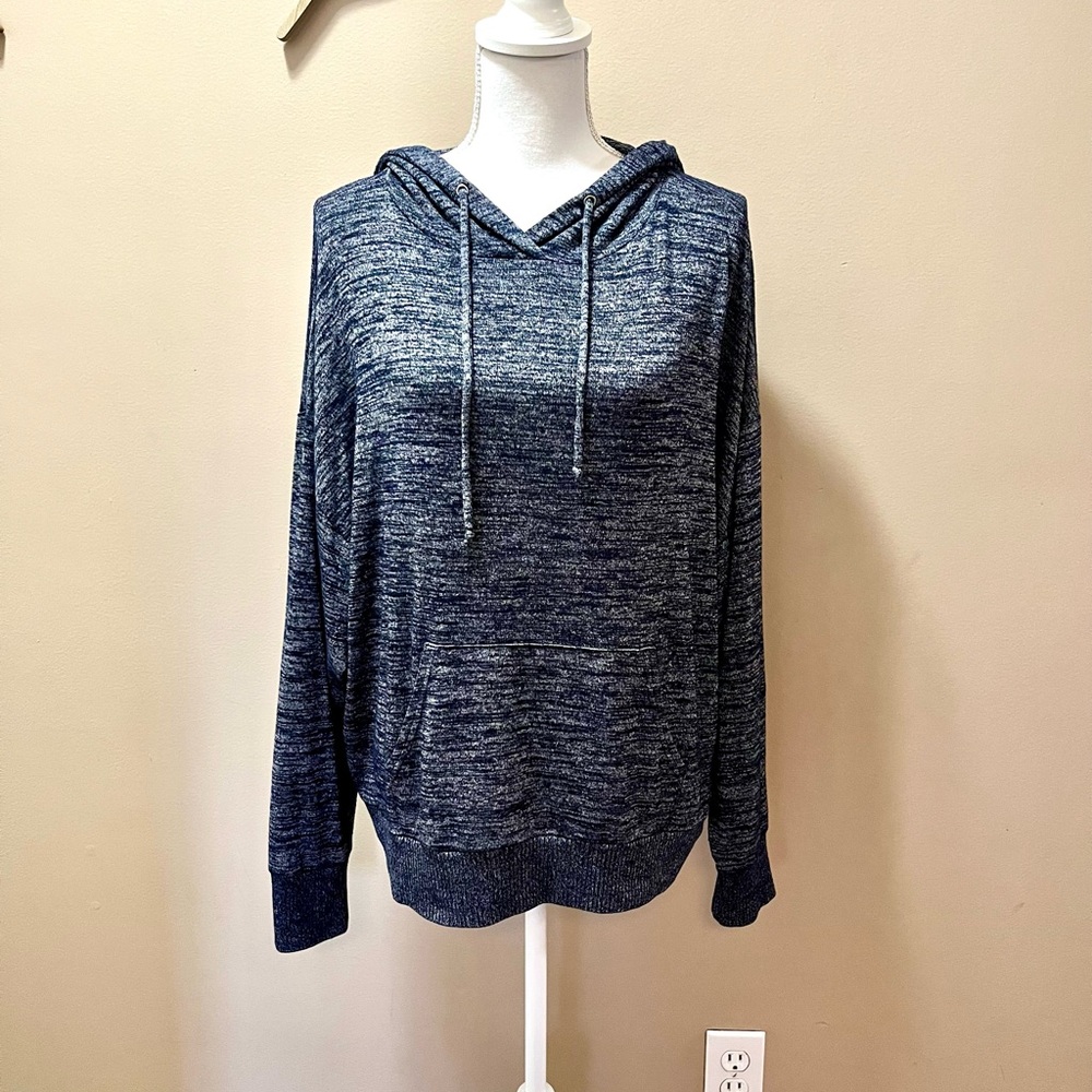 Gap Women’s Marbled Navy Blue Hooded Sweater Size Large